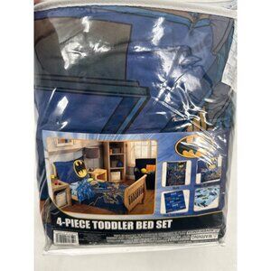 Batman Toddler 4-Piece Bed Set Microfiber Quilt Sheets Pillowcase Bedding